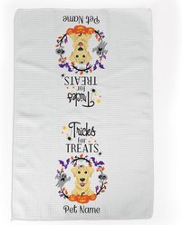 PGS Yellow Labrador Tricks for Treats Pet Breeds Waffle Weave Towel, Purple/Orange/Black/White, 16 x 24-in slide 1 of 2