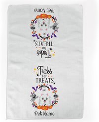 PGS Pomeranian Tricks for Treats Pet Breeds Waffle Weave Towel, Purple/Orange/Black/White, 16 x 24-in slide 1 of 2
