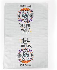 PGS Husky Tricks for Treats Pet Breeds Waffle Weave Towel, Purple/Orange/Black/White, 16 x 24-in