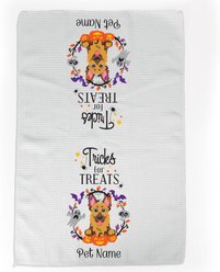 PGS German Shepherd Tricks for Treats Pet Breeds Waffle Weave Towel, Purple/Orange/Black/White, 16 x 24-in