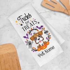 PGS Boxer Tricks for Treats Pet Breeds Waffle Weave Towel, Purple/Orange/Black/White, 16 x 24-in slide 2 of 2