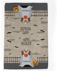 PGS Dachshund Halloween Ghost Pet Breeds Waffle Weave Towel, Brown/White/Orange/Black, 16 x 24-in slide 1 of 2