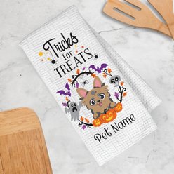 PGS Yorkie Tricks for Treats Pet Breeds Waffle Weave Towel, Purple/Orange/Black/White, 16 x 24-in slide 2 of 2