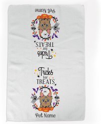 PGS Yorkie Tricks for Treats Pet Breeds Waffle Weave Towel, Purple/Orange/Black/White, 16 x 24-in