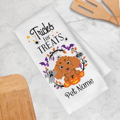 PGS Poodle Tricks for Treats Pet Breeds Waffle Weave Towel, Purple/Orange/Black/White, 16 x 24-in slide 2 of 2