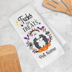 PGS Pekingese Tricks for Treats Pet Breeds Waffle Weave Towel, Purple/Orange/Black/White, 16 x 24-in slide 2 of 2