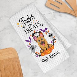 PGS German Shepherd Tricks for Treats Pet Breeds Waffle Weave Towel, Purple/Orange/Black/White, 16 x 24-in slide 2 of 2