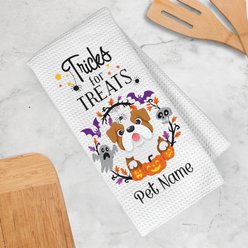 PGS Bulldog Tricks for Treats Pet Breeds Waffle Weave Towel, Purple/Orange/Black/White, 16 x 24-in slide 2 of 2