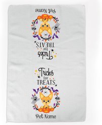 PGS Chihuahua Tricks for Treats Pet Breeds Waffle Weave Towel, Purple/Orange/Black/White, 16 x 24-in