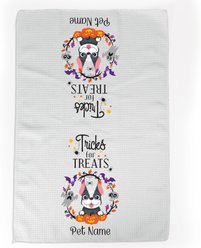 PGS Boston Terrier Tricks for Treats Pet Breeds Waffle Weave Towel, Purple/Orange/Black/White, 16 x 24-in