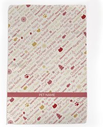 PGS Muted Red Static Cat Christmas Word Art Waffle Weave Towel, Muted Red/Gold, 16 x 24-in