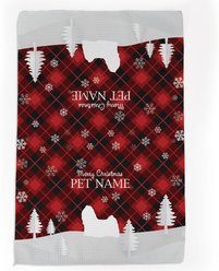 PGS Shih Tzu Red & Black Plaid with Dog Breed Silhouettes Waffle Weave Towel, Red/Black/White, 16 x 24-in