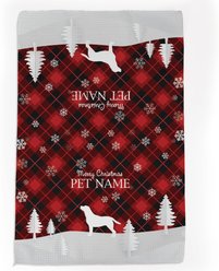 PGS Labrador Red & Black Plaid with Dog Breed Silhouettes Waffle Weave Towel, Red/Black/White, 16 x 24-in slide 1 of 2