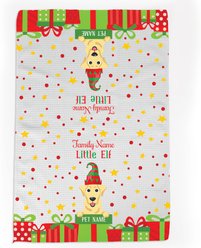 PGS Yellow Labrador Little Elf Christmas Pet Breed Waffle Weave Towel, White/Red/Green/Yellow, 16 x 24-in slide 1 of 2