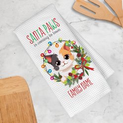 PGS Multi Colored Cat Holiday Lights Pet Breeds Waffle Weave Towel, White/Red/Green, 16 x 24-in slide 2 of 2