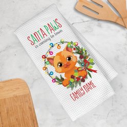 PGS Orange Cat Holiday Lights Pet Breeds Waffle Weave Towel, White/Red/Green, 16 x 24-in slide 2 of 2