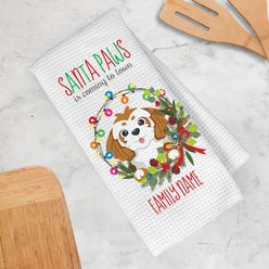 PGS Shih Tzu Holiday Lights Pet Breeds Waffle Weave Towel, White/Red/Green, 16 x 24-in slide 2 of 2