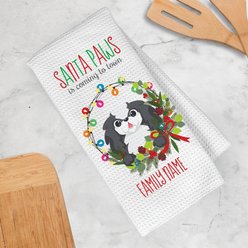PGS Pekingese Holiday Lights Pet Breeds Waffle Weave Towel, White/Red/Green, 16 x 24-in slide 2 of 2