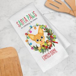 PGS Chihuahua Holiday Lights Pet Breeds Waffle Weave Towel, White/Red/Green, 16 x 24-in slide 2 of 2