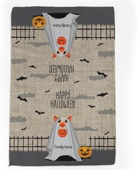 PGS Orange Cat Halloween Ghost Pet Breeds Waffle Weave Towel, Brown/White/Orange/Black, 16 x 24-in