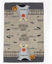 PGS Yellow Labrador Halloween Ghost Pet Breeds Waffle Weave Towel, Brown/White/Orange/Black, 16 x 24-in