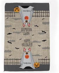 PGS German Shepherd Halloween Ghost Pet Breeds Waffle Weave Towel, Brown/White/Orange/Black, 16 x 24-in