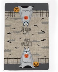 PGS Husky Halloween Ghost Pet Breeds Waffle Weave Towel, Brown/White/Orange/Black, 16 x 24-in