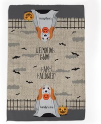 PGS Beagle Halloween Ghost Pet Breeds Waffle Weave Towel, Brown/White/Orange/Black, 16 x 24-in