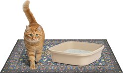 The Avalon Society Non-Slip Waterproof Cat Litter Mat, Gilded Blossom, Medium: 24 x 36-in