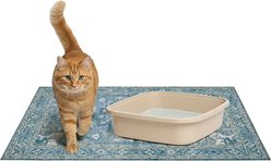 The Avalon Society Non-Slip Waterproof Cat Litter Mat, Arles Bleu, Medium: 24 x 36-in