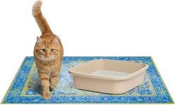 The Avalon Society Non-Slip Waterproof Cat Litter Mat, Blue Citrine, Large: 36 x 48-in