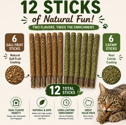 Purr Harbor Gall Fruit & Catnip Silvervine Sticks Cat Chew Toy, 12 count slide 2 of 6