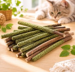 Purr Harbor Catnip Coated Silvervine Sticks Cat Chew Toy, 12 count