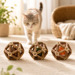 Purr Harbor Cat Chew Toy Assorted Silvervine Cage Ball Set, 3 count