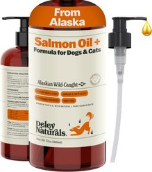 Deley Naturals Wild Alaskan Salmon Oil + for Dogs & Cats, 32-fl oz bottle