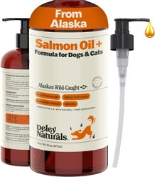 Deley Naturals Wild Alaskan Salmon Oil + for Dogs & Cats, 16-fl oz bottle