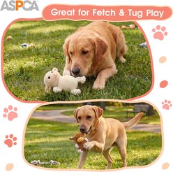 ASPCA Interactive Soft Durable Stuffed Lamb & Cow Squeaky Plush Dog Toy, 2 count slide 2 of 5