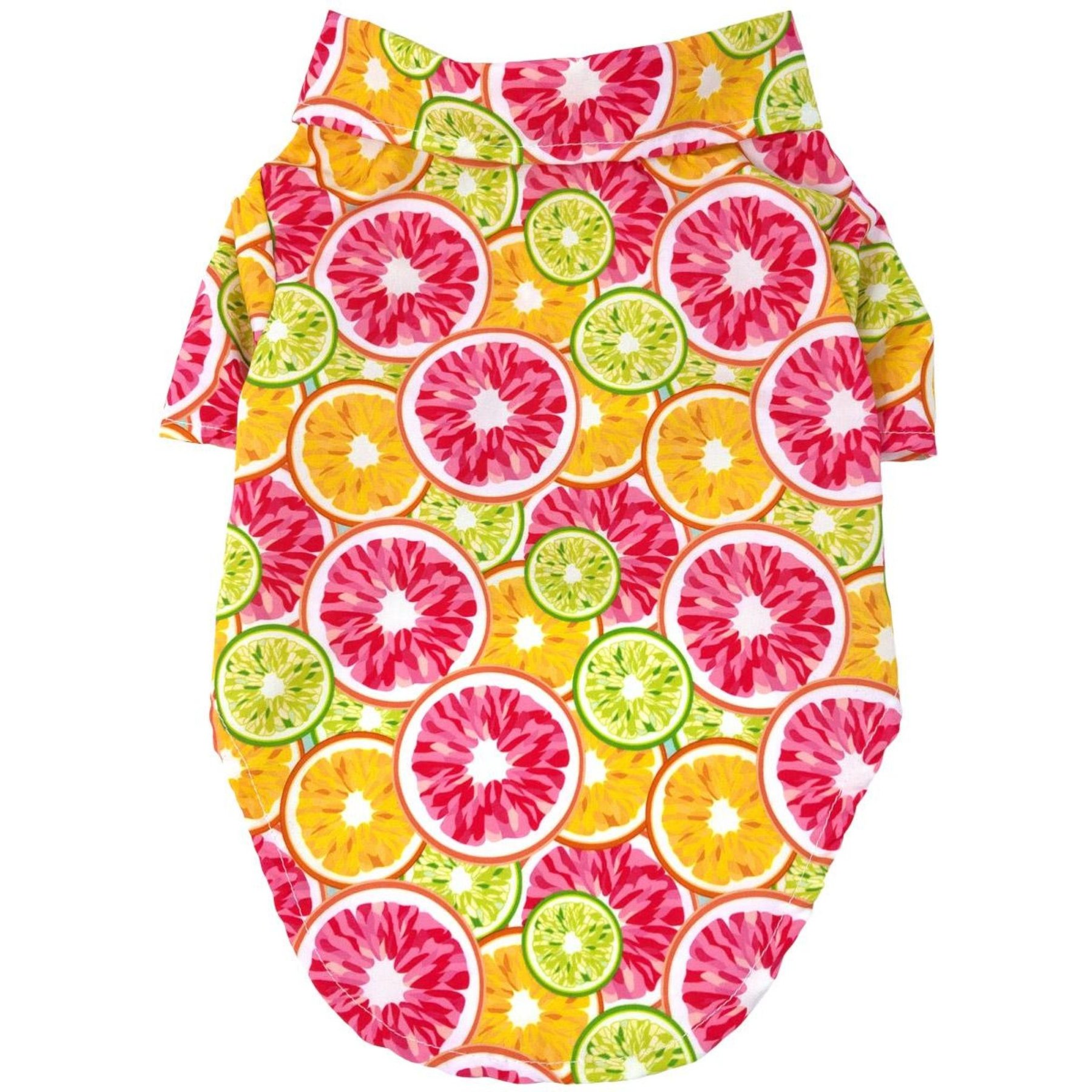 Doggie Design Hawaiian Dog Camp Shirt, XX-Small, Citrus Slice