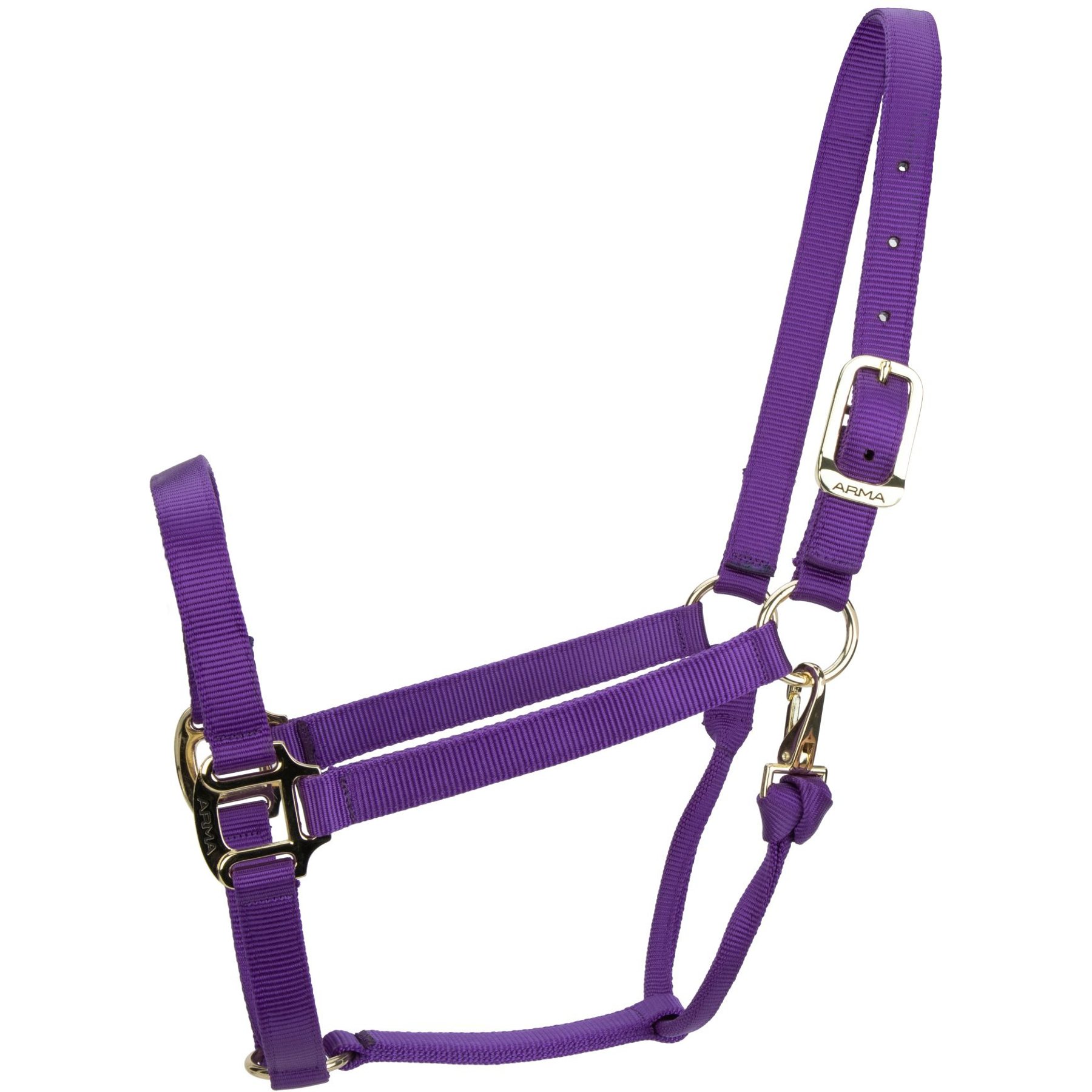 Shires Equestrian Products ARMA Non Adjustable Nylon Horse Halter, Purple, Extra Full