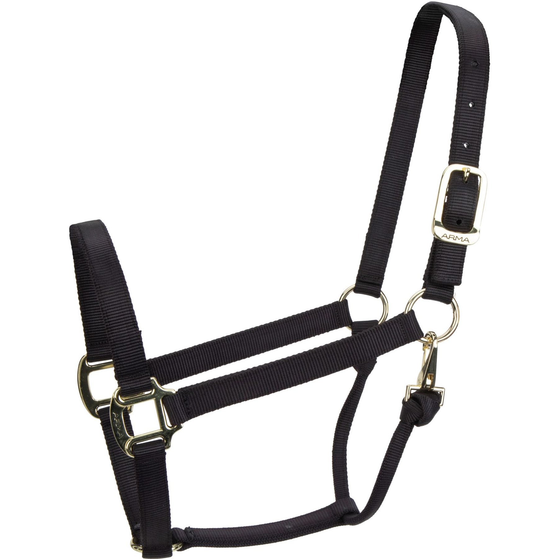 Shires Equestrian Products ARMA Non Adjustable Nylon Horse Halter, Black, Full