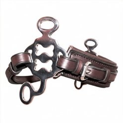 Nunn Finer The Double Biscuit Hackamore Horse Noseband, Havana & Leather Curb, Horse