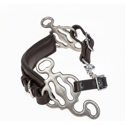 Nunn Finer Nunn Finer The Double Biscuit Hackamore Horse Noseband, Havana & Chain Curb, Horse
