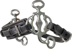 Nunn Finer The Roundabout Hackamore Horse Noseband, Black & Leather Curb, Horse