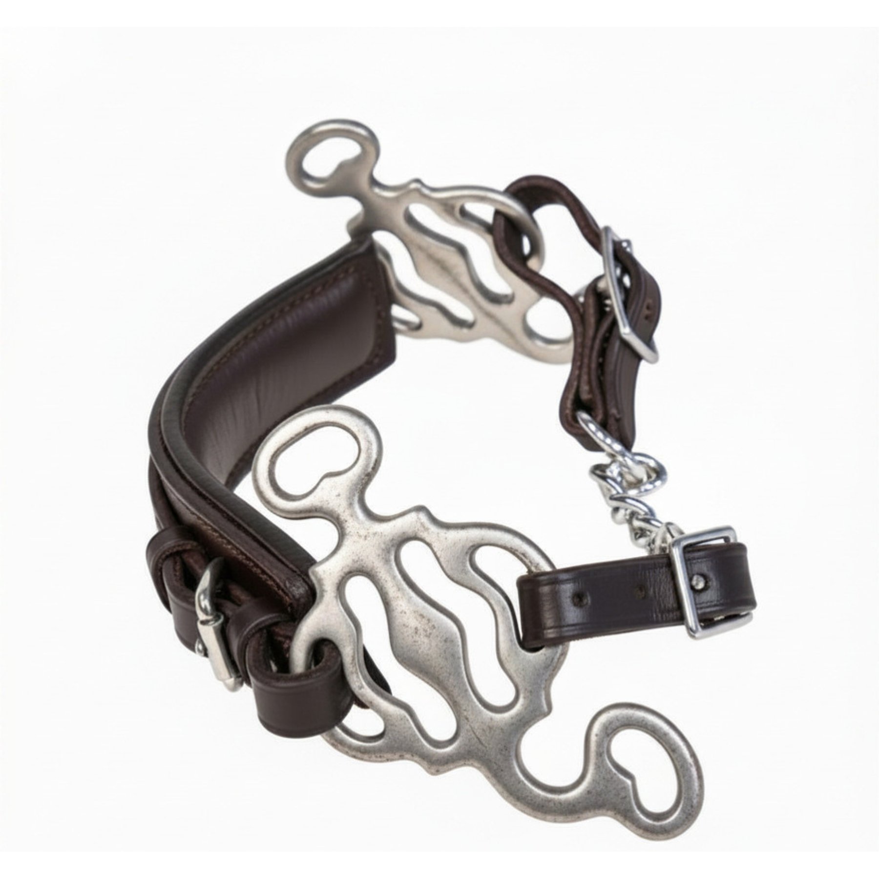 Nunn Finer The Roundabout Hackamore Horse Noseband, Havana & Chain Curb, Horse