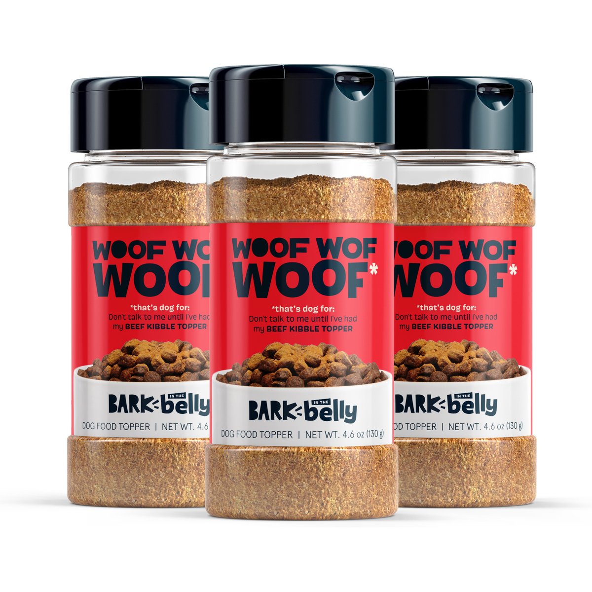 BARK Bada Bing! Bada Beef! High Protein Limited Ingredient Dry Dog Food Topper, 4.6-oz bottle, 3 count