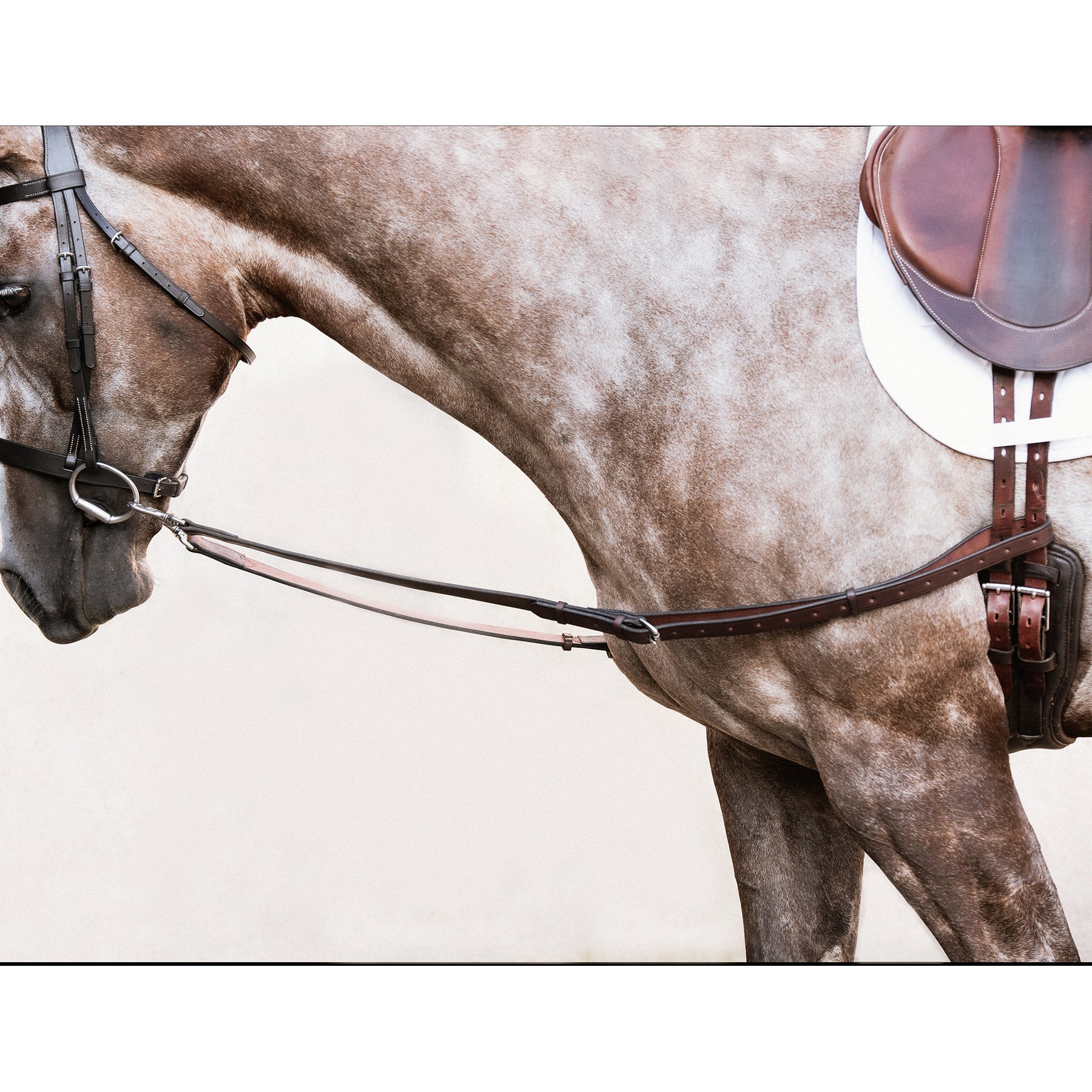 Nunn Finer All Leather Horse Side Reins, Havana, Oversize
