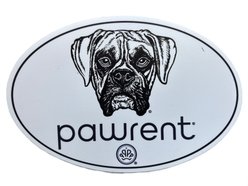 Pawrent Boxer Euro Magnet, White, 4 x 6-in