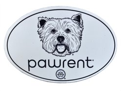 Pawrent Westie Euro Magnet, White, 4 x 6-in