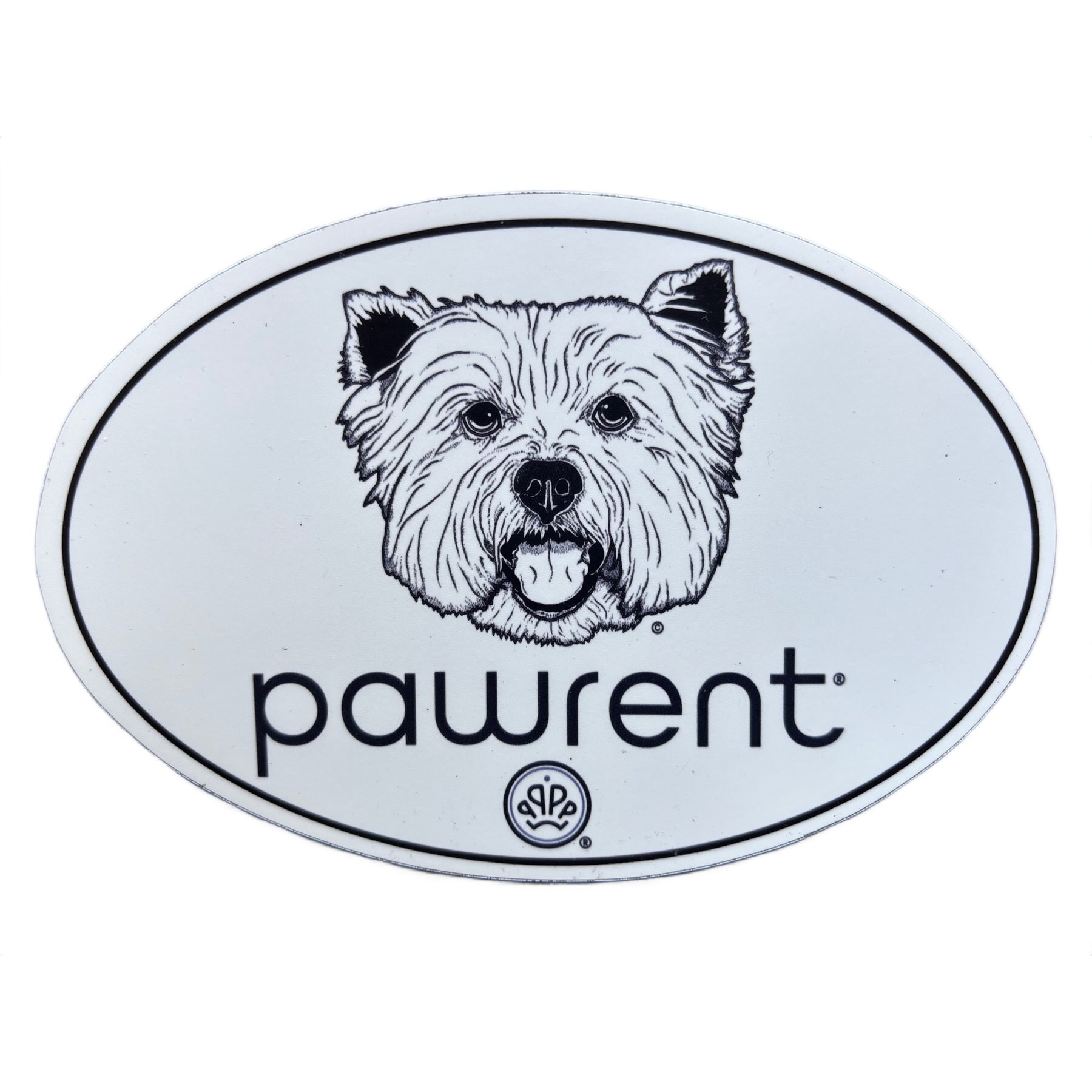 Pawrent Westie Euro Magnet, White, 4 x 6-in