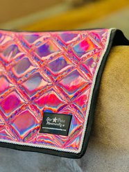 Star Point Horsemanship Western Horse Saddle Pad, Pink Holographic, Mini-Pony